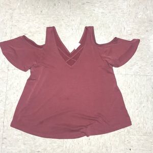 Cut out shoulder blouse